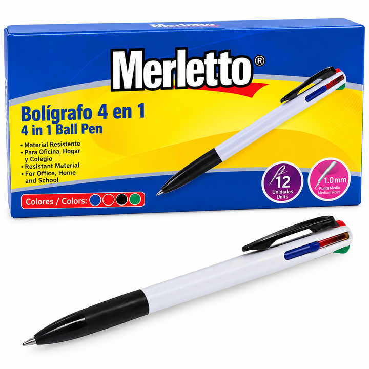 olígrafo Merletto 4 en 1 – 4 Colores