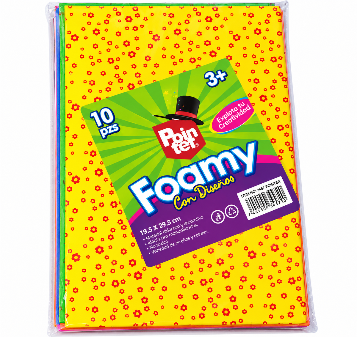 Foamy Estampado Pointer – Paquete de 10 Unidades