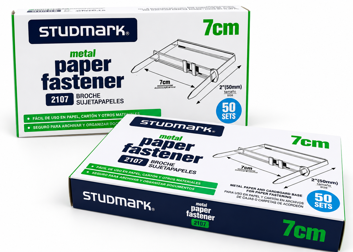 Broche Sujetapapeles Metálico Studmark 7 cm – Caja de 50 Unidades