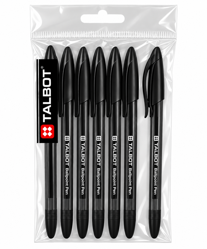 Lapiceros Talbot Negros – Paquete de 7 unidades