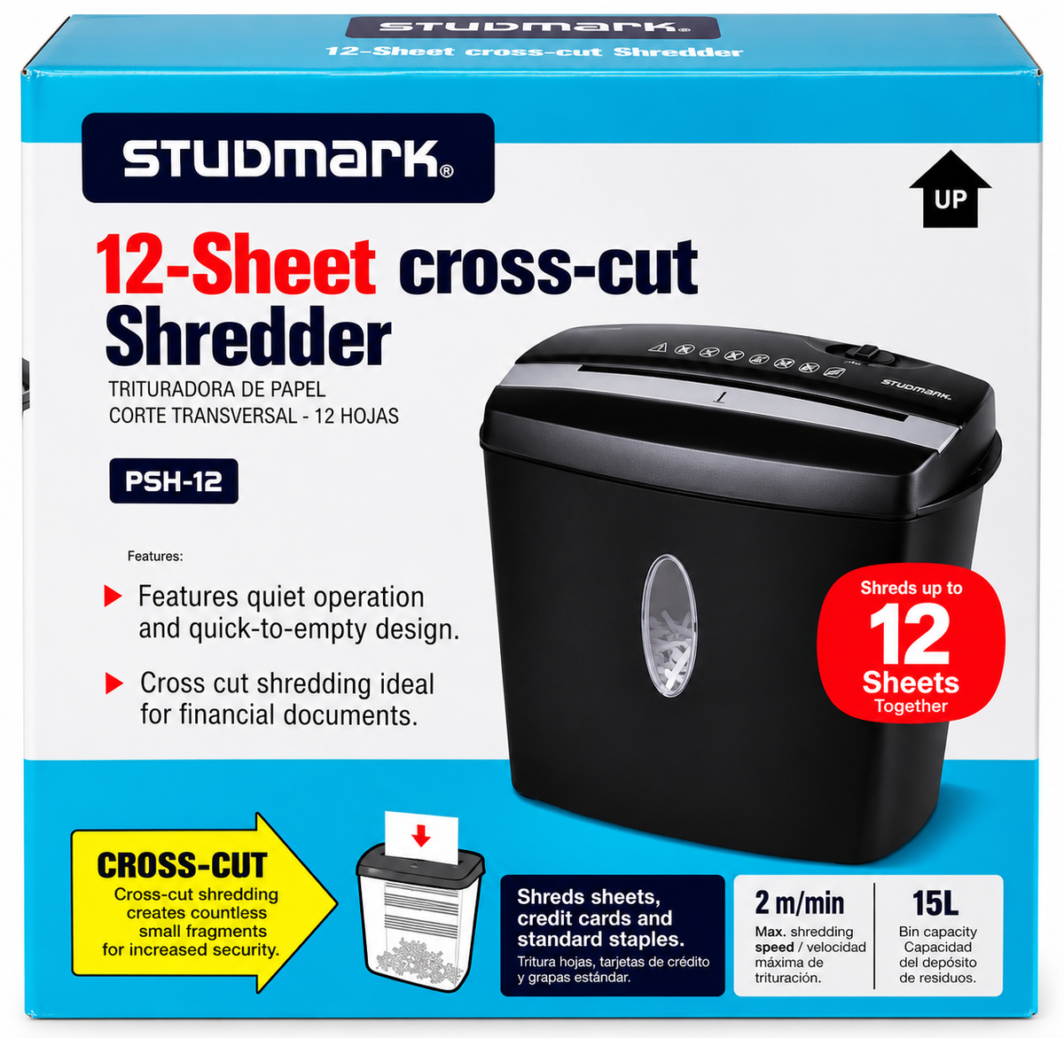 Trituradora de Papel STUDMARK PSH-12 – 12 Hojas