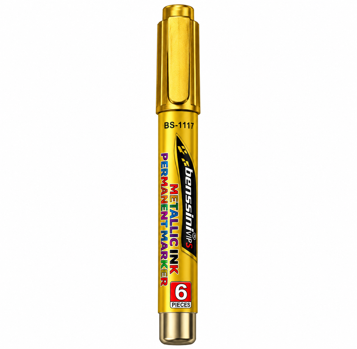 Marcador Permanente Metálico Dorado Benssini BS-1117