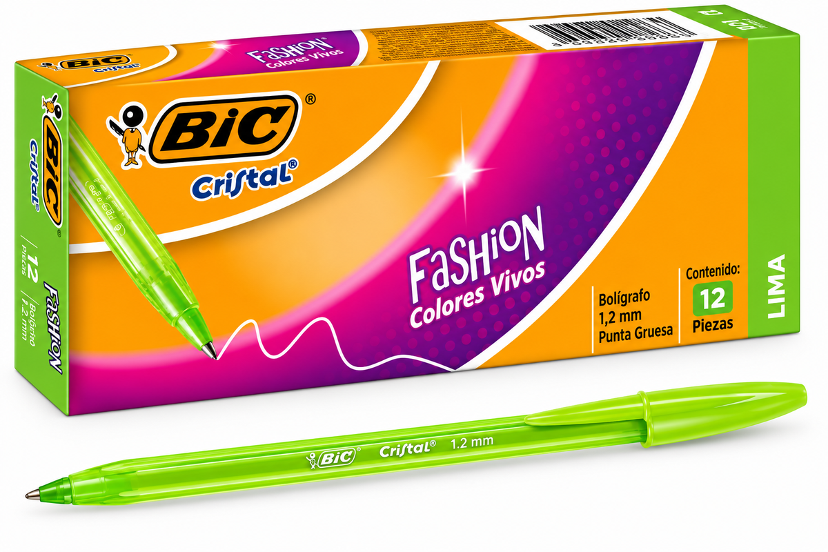 Bolígrafo BIC Cristal Fashion Lima – 1.2 mm