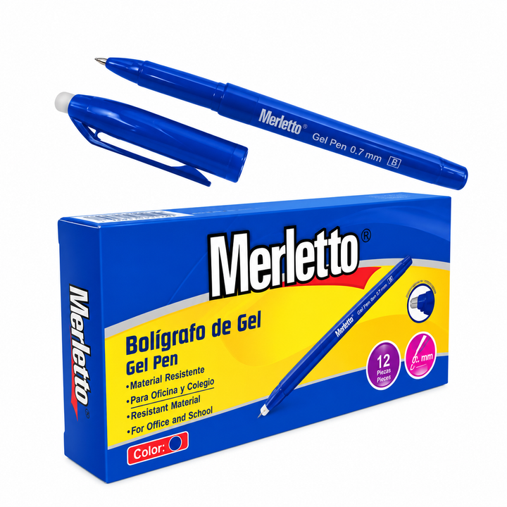 Bolígrafo Gel Merletto Azul 0.7 mm