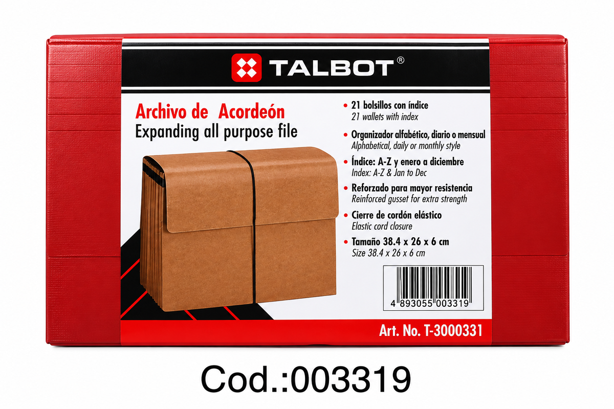 Archivo Acordeón TALBOT – 21 Bolsillos