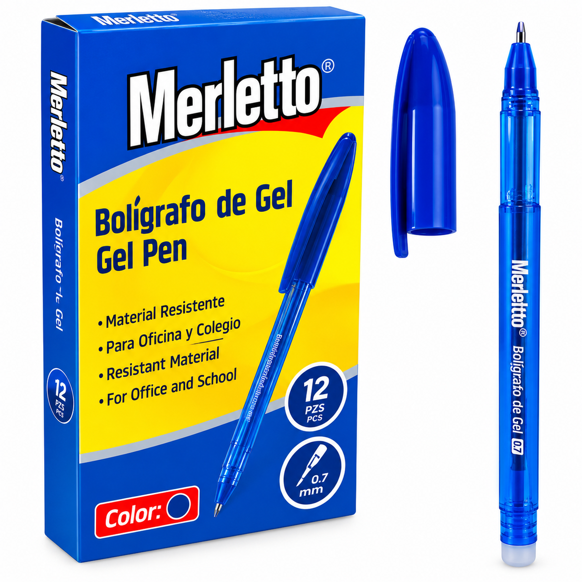 Bolígrafo Gel Merletto Azul 0.7 mm
