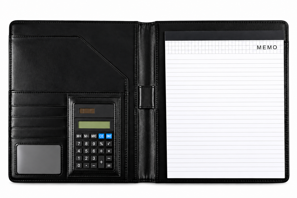 Portafolio Ejecutivo con Calculadora y Bloc de Notas