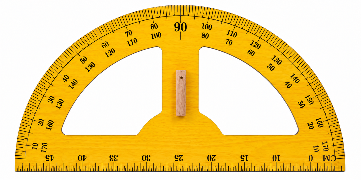 Transportador de Madera Semicircular de 180° – 45 cm