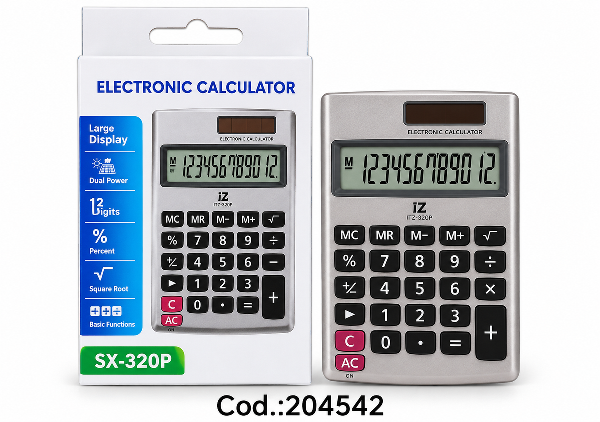 Calculadora Electrónica SX-320P de 12 Dígitos