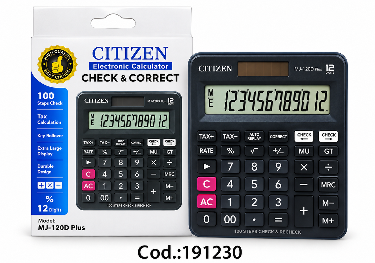 Calculadora Electrónica CITIZEN MJ-120D Plus de 12 Dígitos