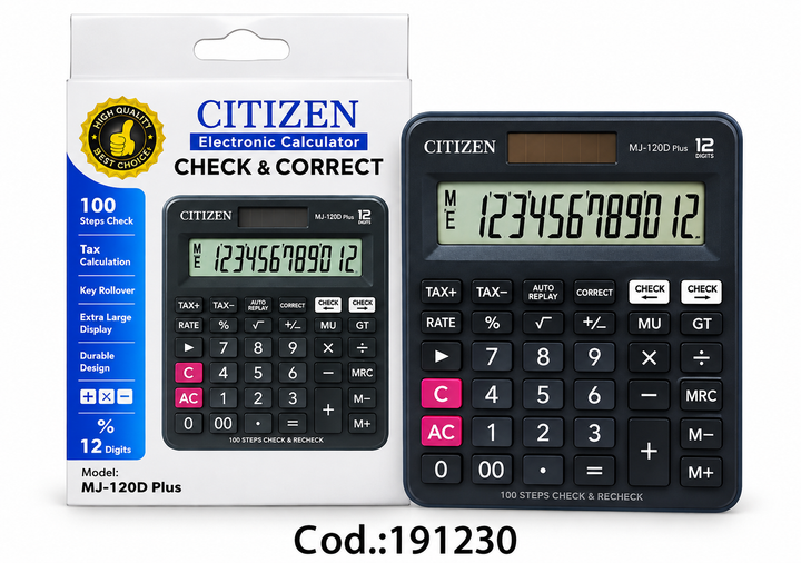 Calculadora Electrónica CITIZEN MJ-120D Plus de 12 Dígitos