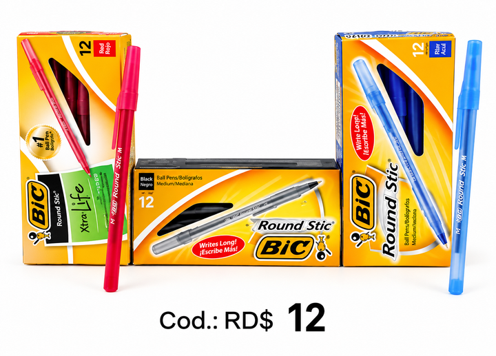 Bolígrafo BIC Round Stic.