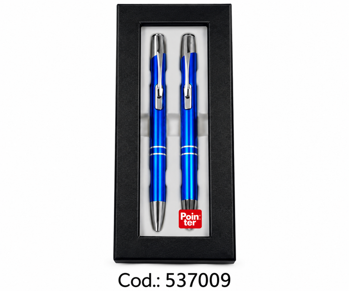 Set de 2 Bolígrafos Metálicos Pointer con Estuche