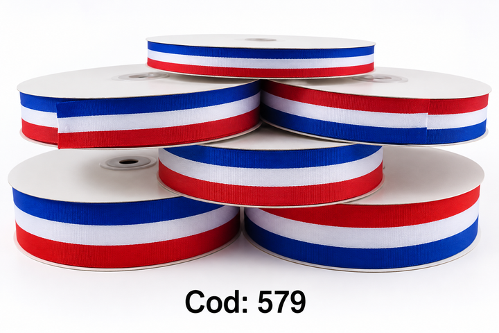 Cinta Tricolor Dominicana para Decoración 🇩🇴