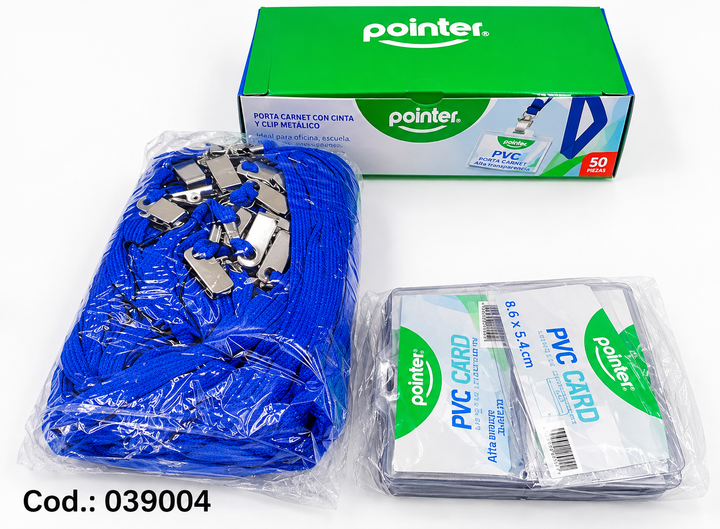 Porta Carnet Pointer con Cinta y Clip Metálico