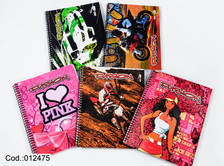 Cuaderno Espiral Fusión Diseños Surtidos