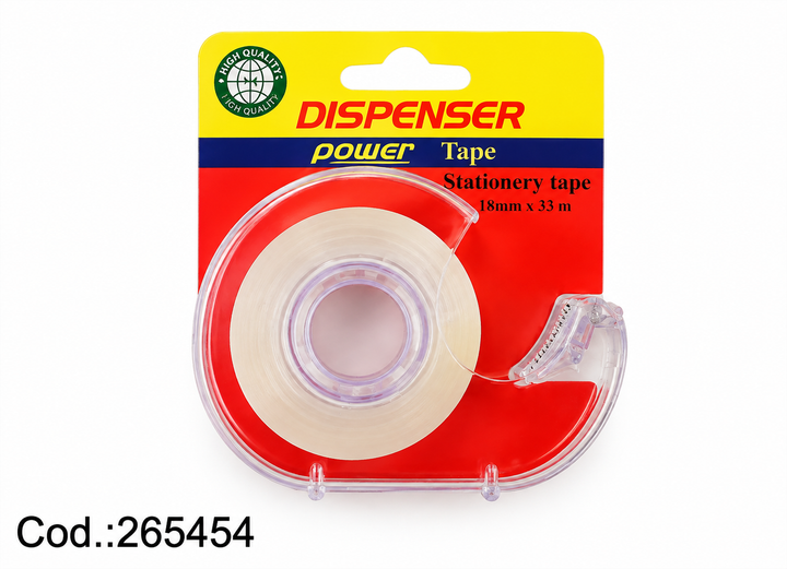 Cinta Adhesiva Transparente con Dispensador