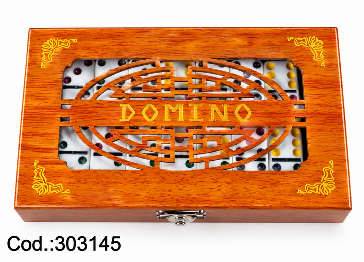 Juego de Dominó en Caja de Madera