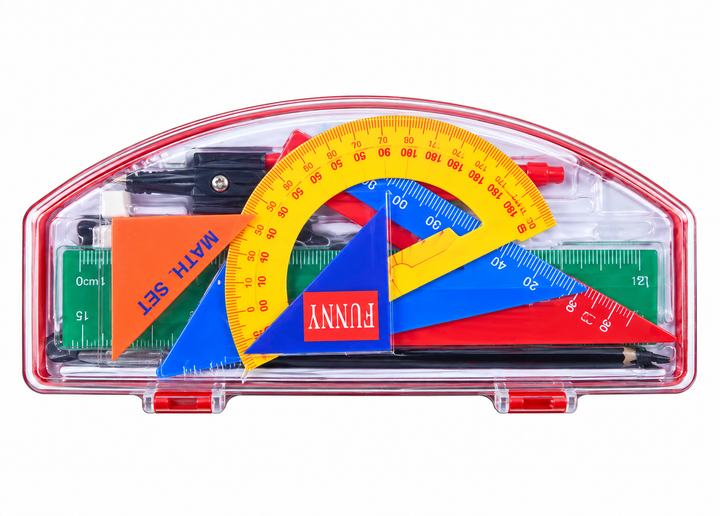 Juego de Geometría Escolar con Estuche