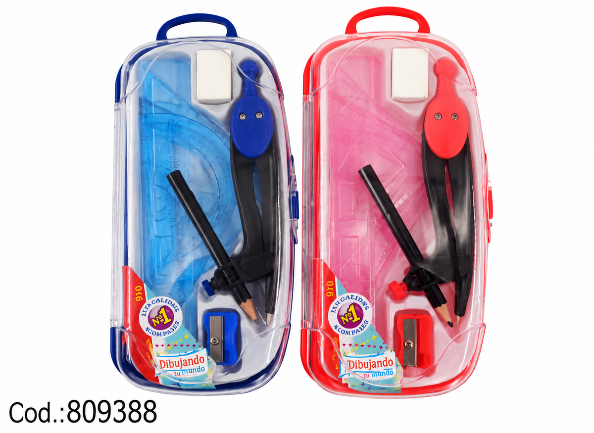 Juego de Compás Escolar con Accesorios