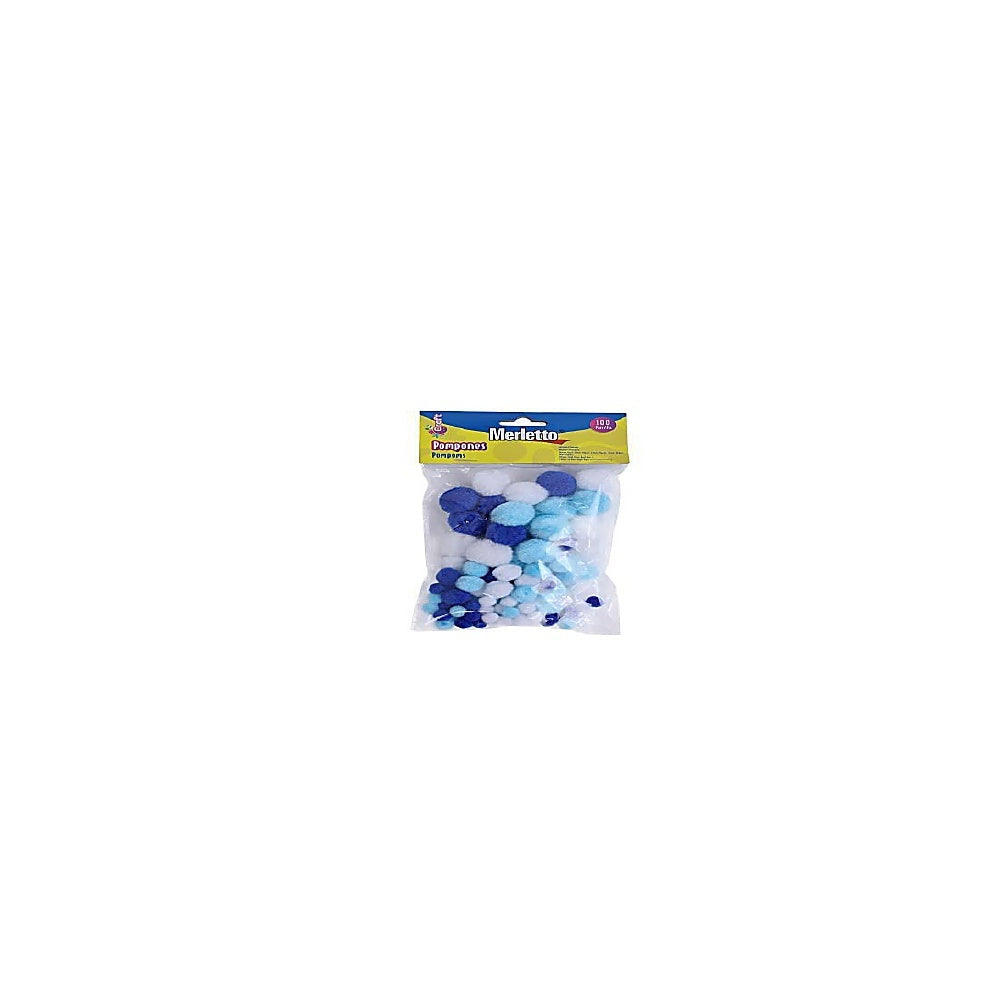 POMPONES 100PZA 3 COLORES MER 785-6384198
