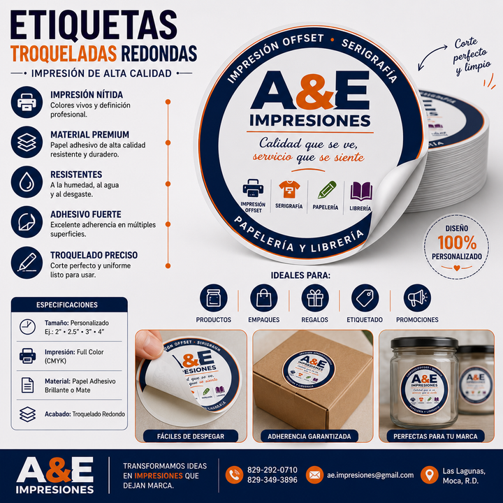 Etiquetas Troqueladas Redondas Personalizadas