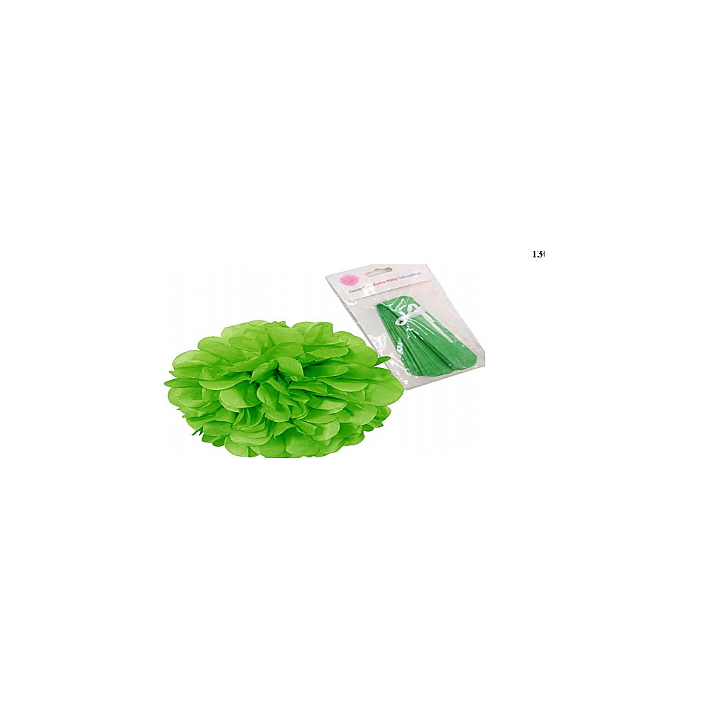 POMPONES FLOR 30CMS VERDE R3808-G