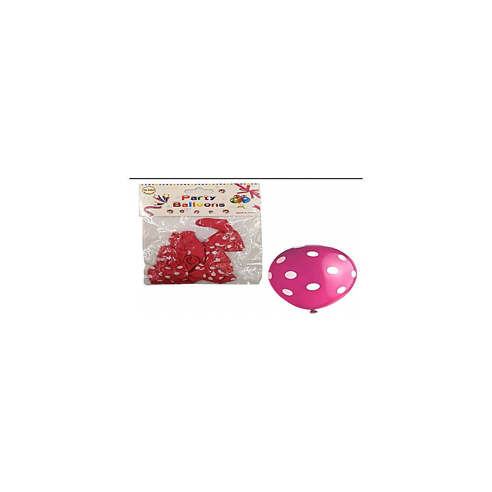 VEJIGA 12PLG 6PCS PUNTOS FUCSIA R3893-DP