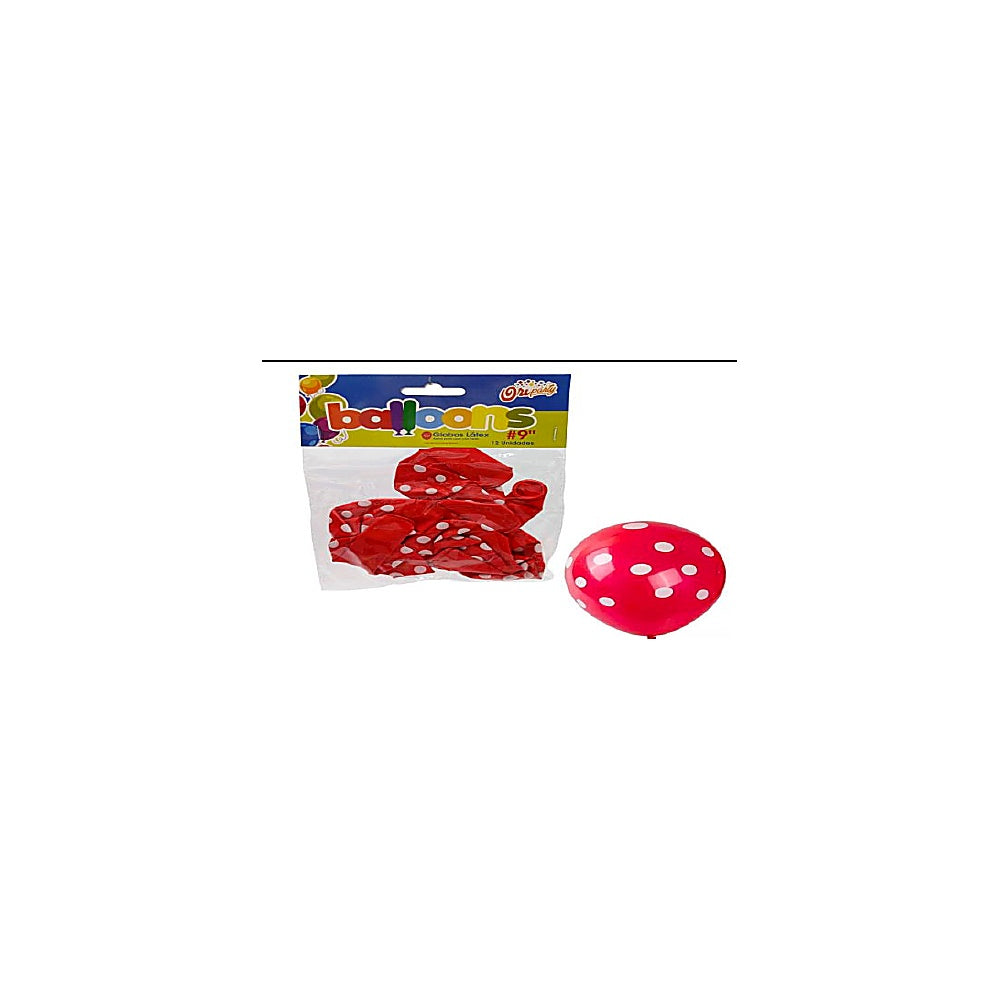 VEJIGA 12PLG 6PCS PUNTOS ROJA R3893-R