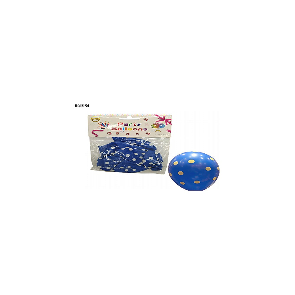 VEJIGA 12PLG 6PCS PUNTOS AZUL R3893-B