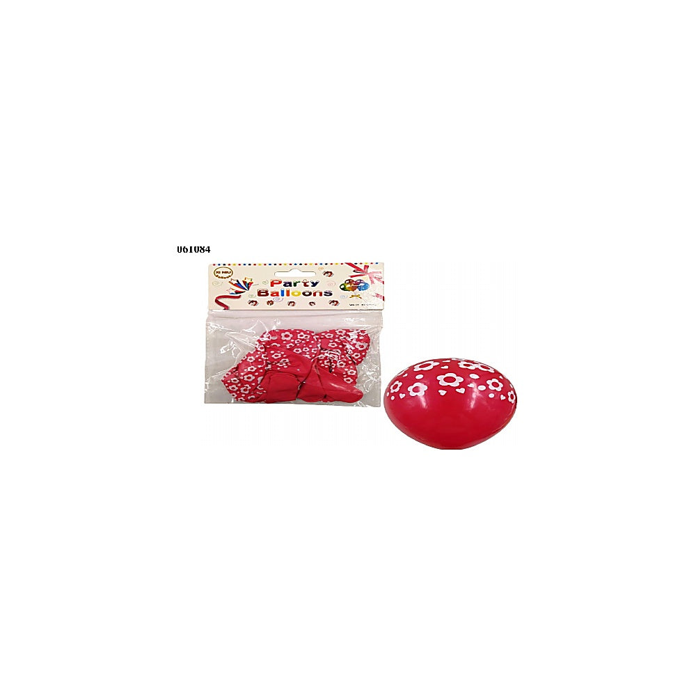VEJIGA 12PULG 6PCS FLORES ROJA R3897-R