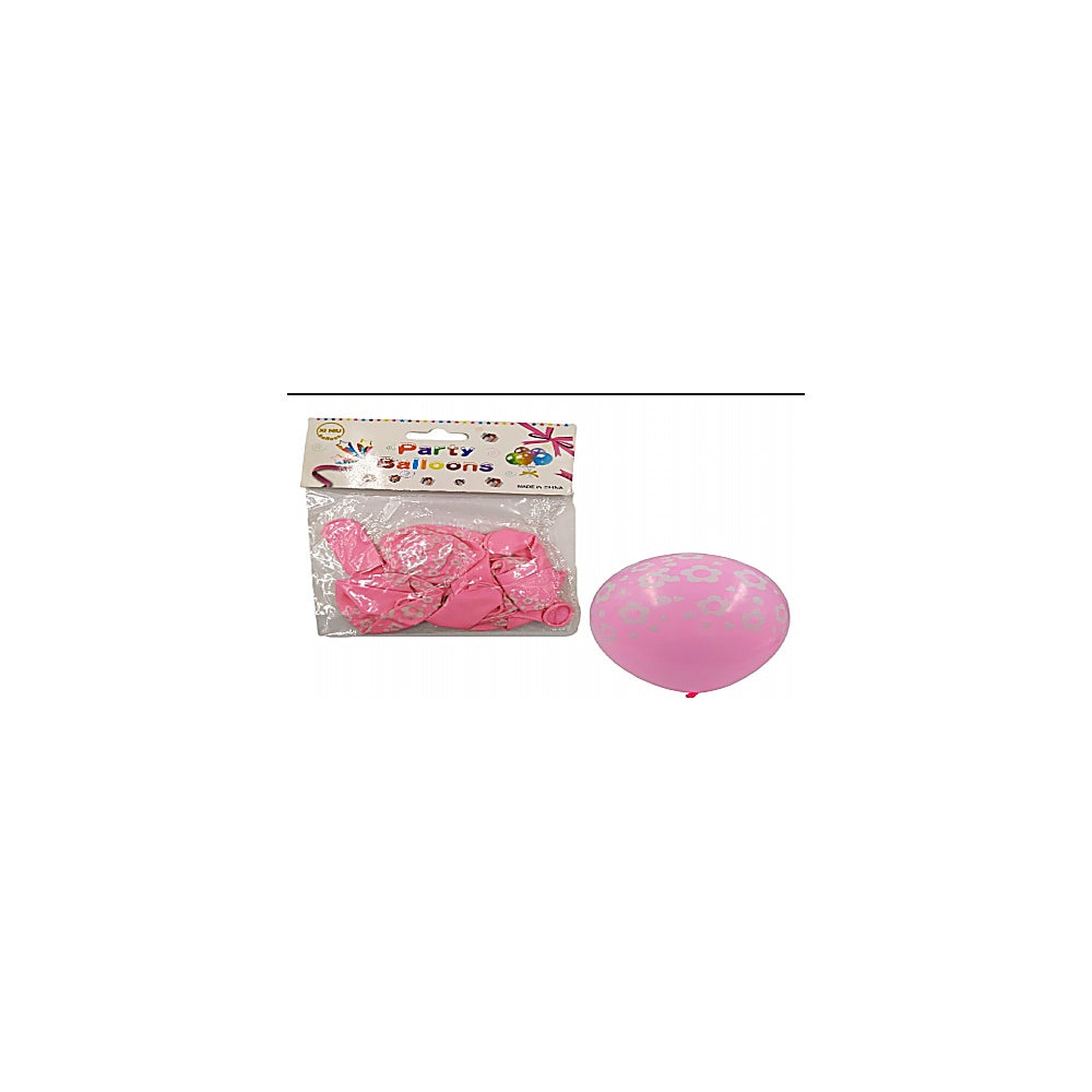 VEJIGA 12PULG 6PCS FLORES ROSA R3897-P
