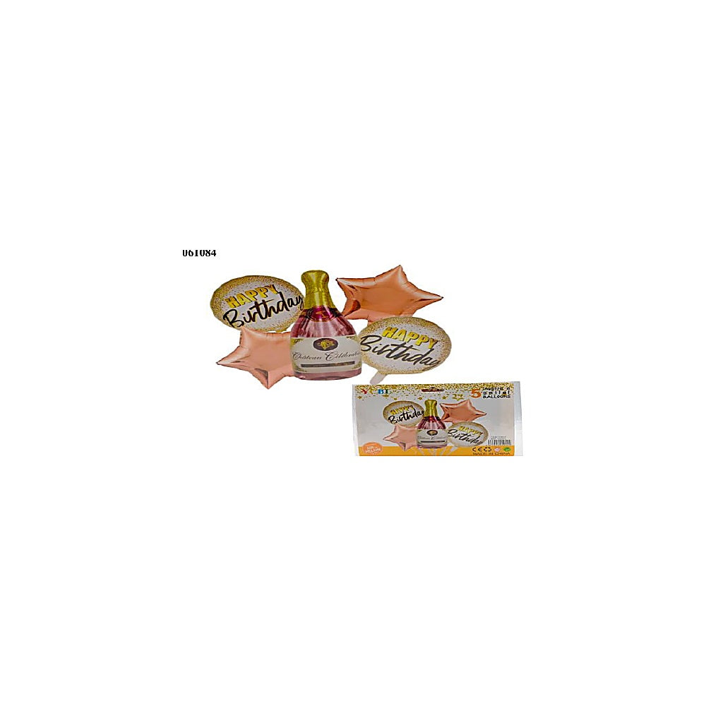 GLOBOS 5PCS BOTELLA CHAMPAN R5944