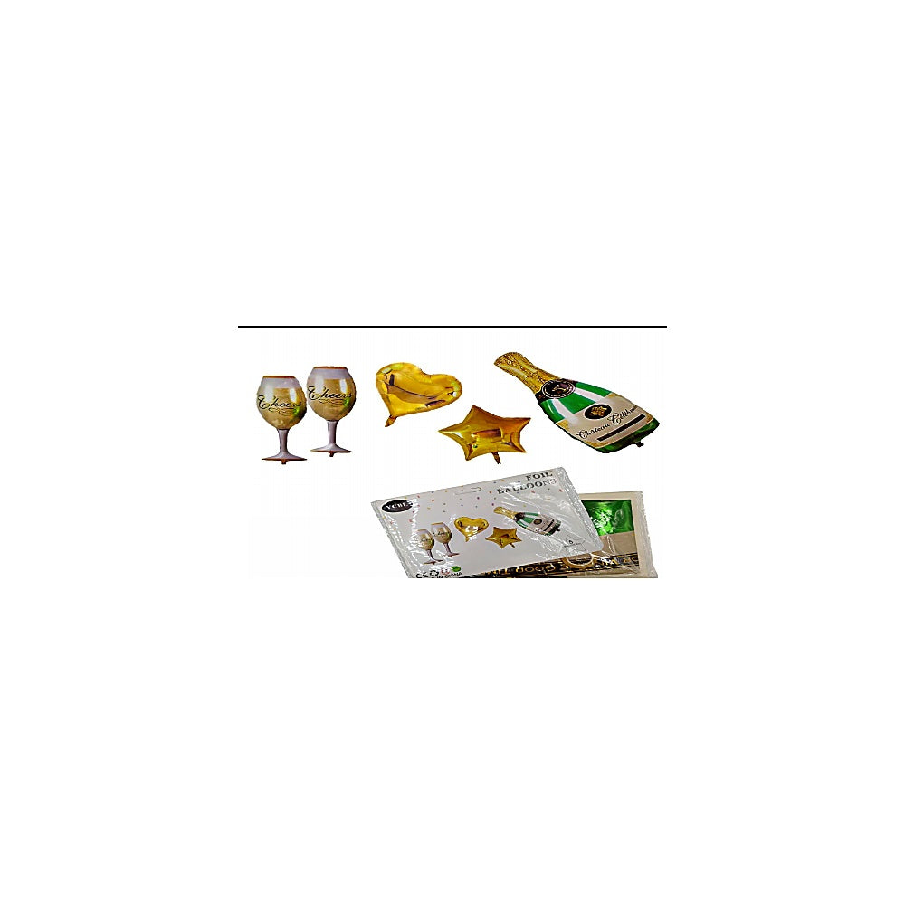 GLOBOS 5PCS BOTELLA COPAS R5946