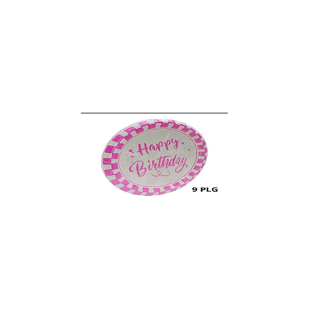 PLATOS 10PCS 9PLG CUADRO ROSA R6215-9"