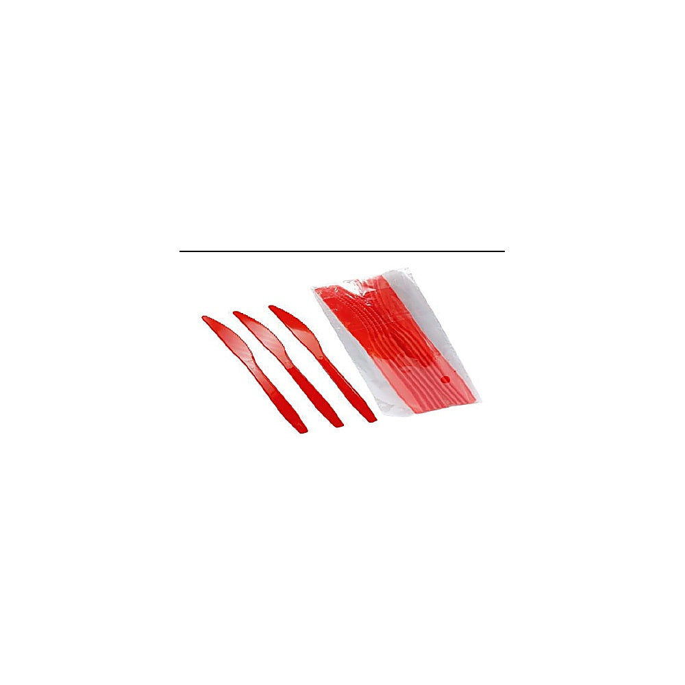 CUCHILLOS 10PCS 17CM ROJAS R6324