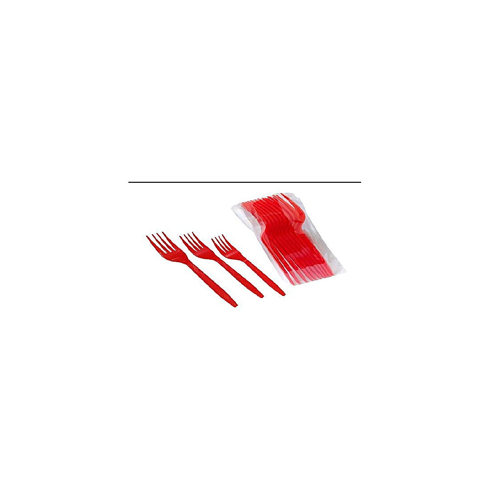 TENEDORES 10PCS 16CM ROJAS R6325