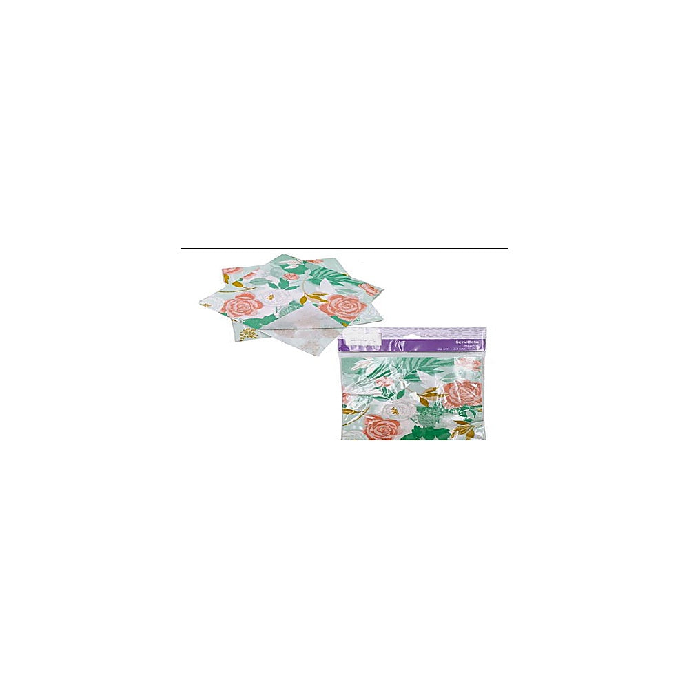 SERVILLETAS 25X25CM 12PCS FLOR HM-FLO-S