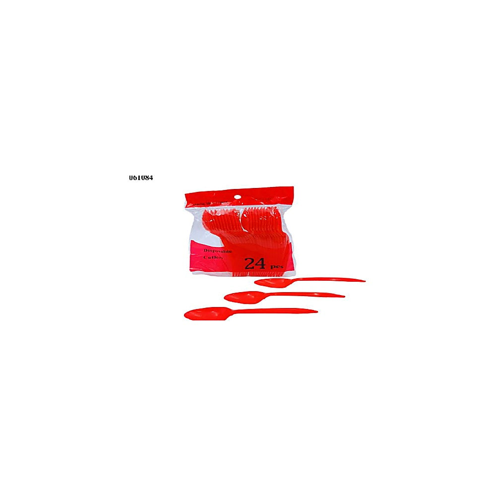 CUCHARA DESECHABLE 24PCS ROJ R4412-R