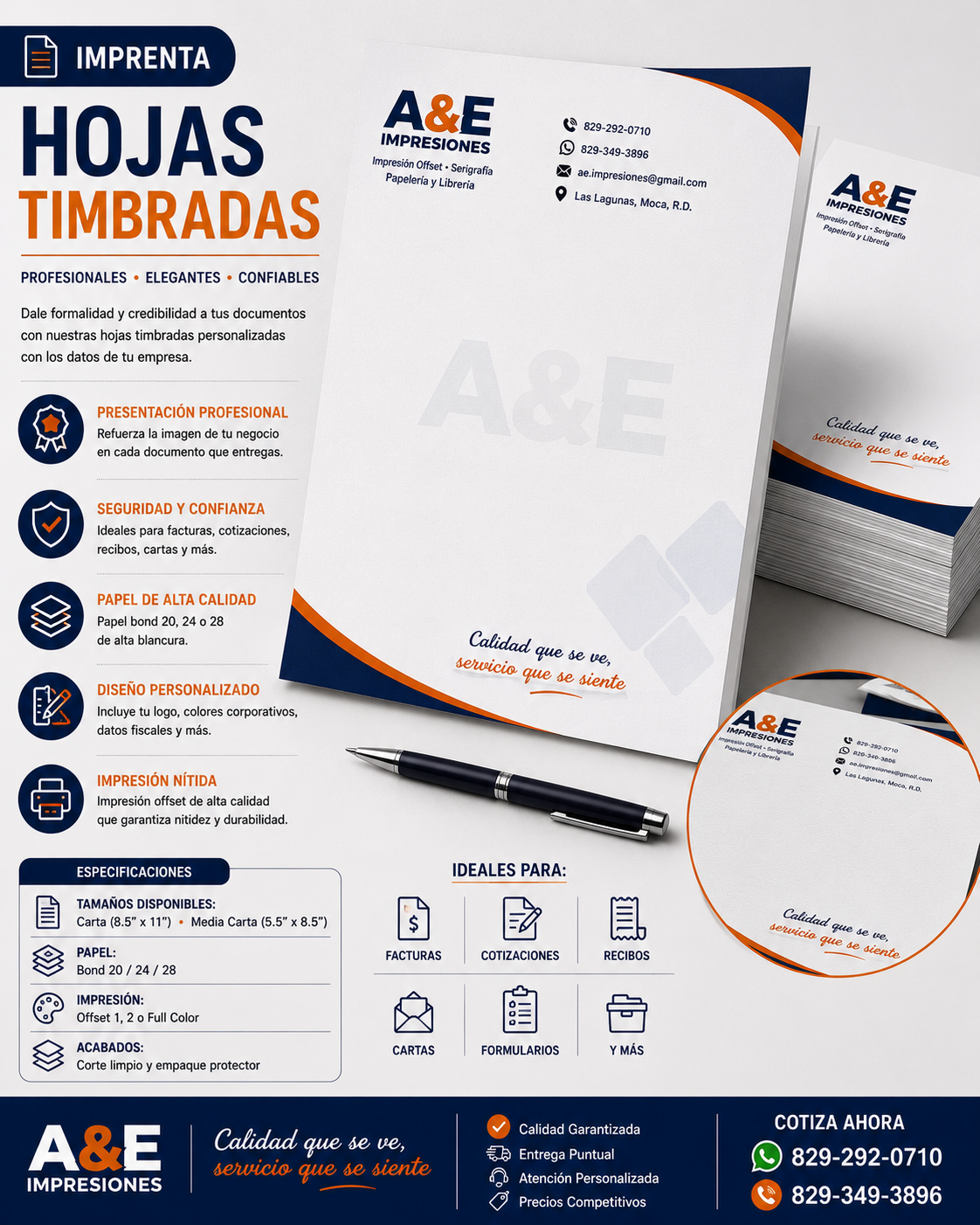 Hojas Timbradas Personalizadas