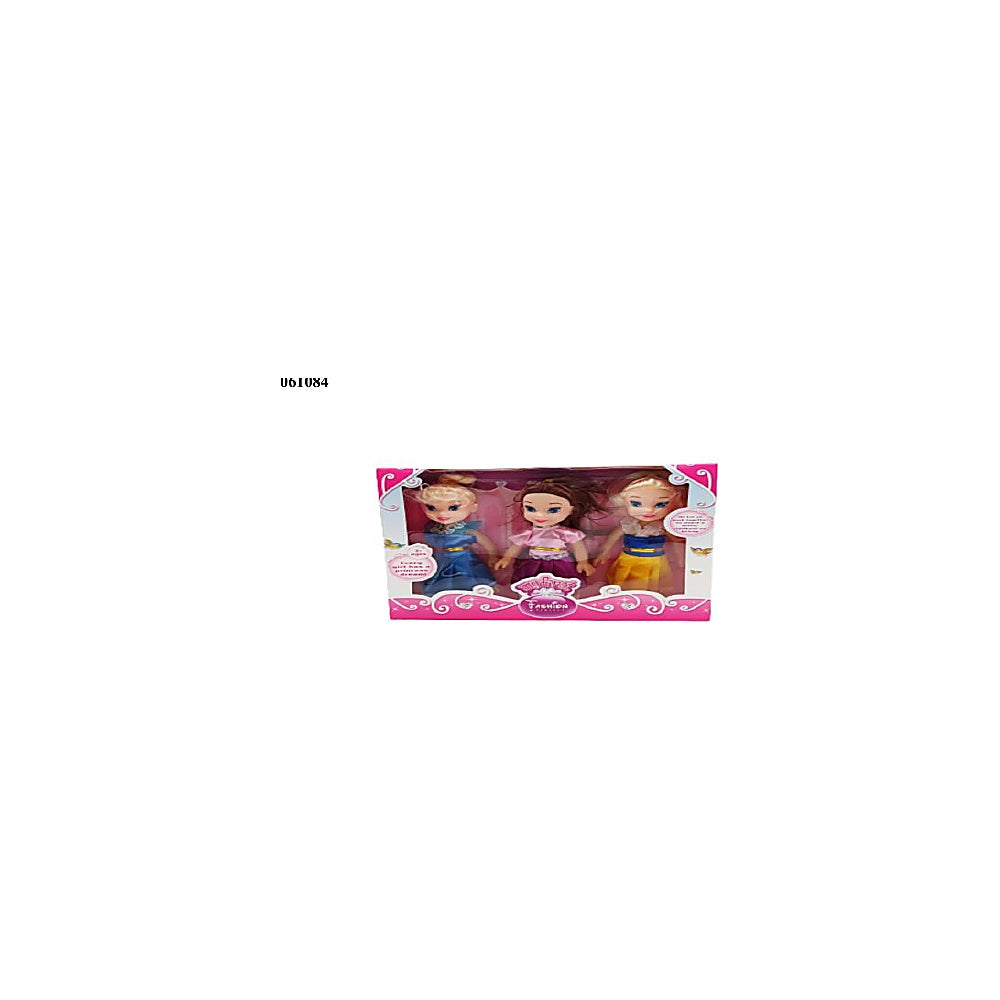 MUÑECA 6PLG 3PCS PRINCESAS T275756