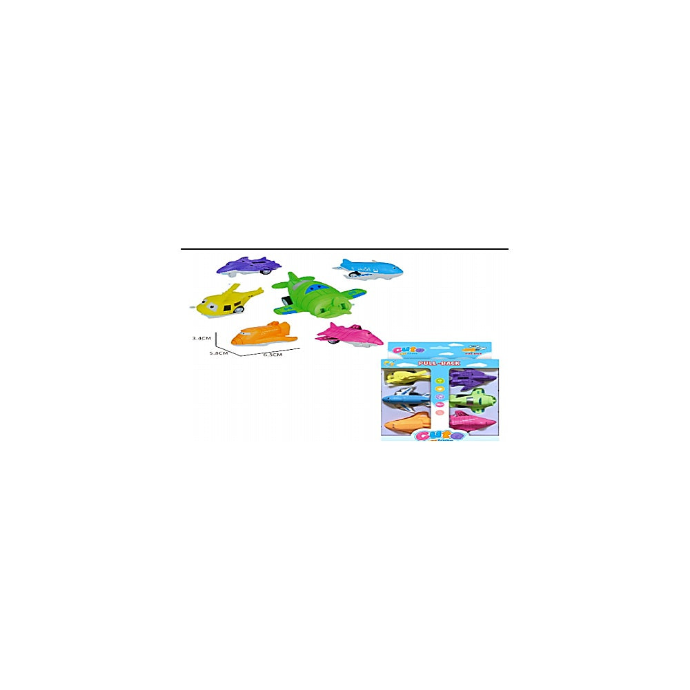 JUEGO DE AVIONES 6PCS PULL BAC T348983