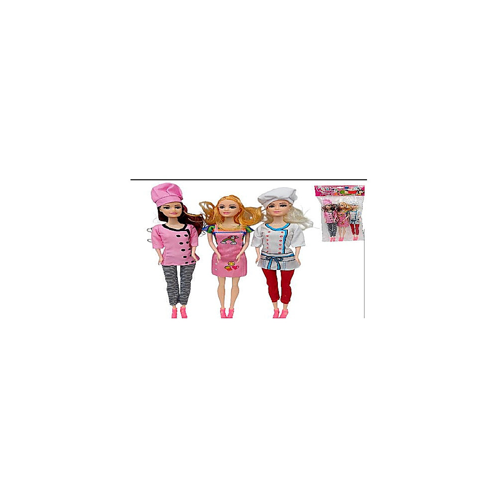 MUÑECA TIPO BARBIE 3PCS 12X2.5P T358210
