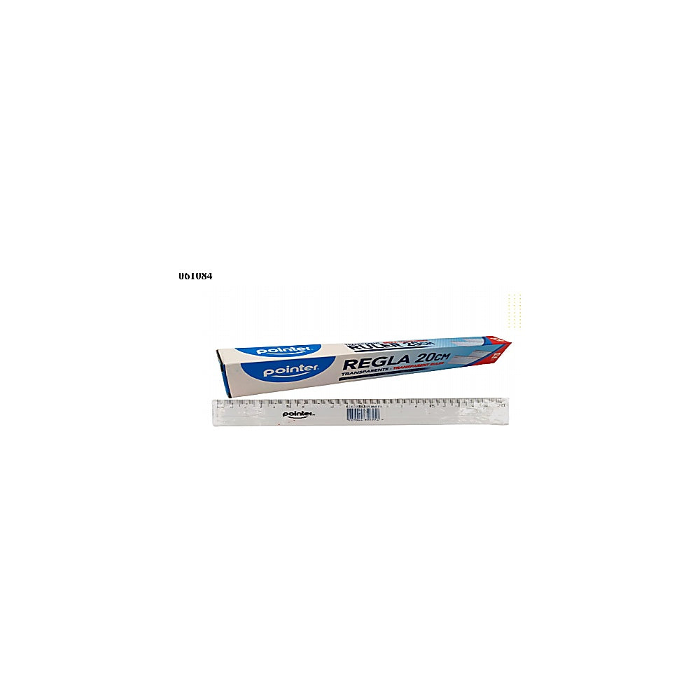 REGLA 20CM PLASTICA TRASPARE RU-073