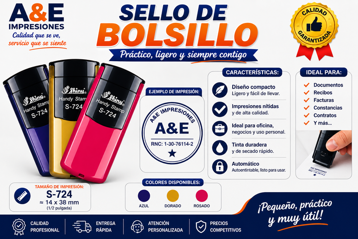 Sello de Bolsillo Personalizado S-724